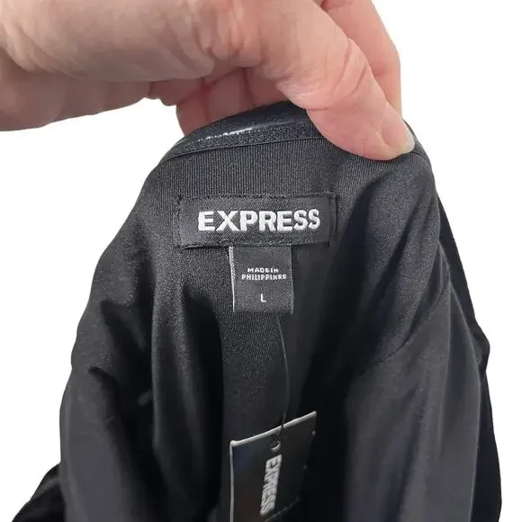 New with Tags Express Black Velvet dress - Large - Picture 8 of 11